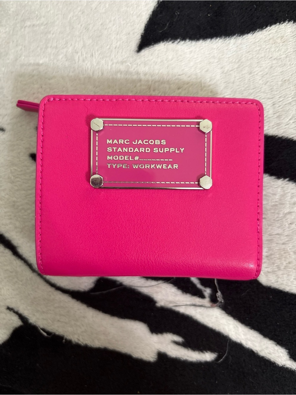 Marc Jacobs Hot Pink Zip-Around Leather Wallet